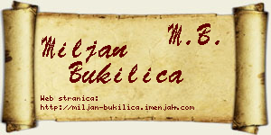 Miljan Bukilica vizit kartica